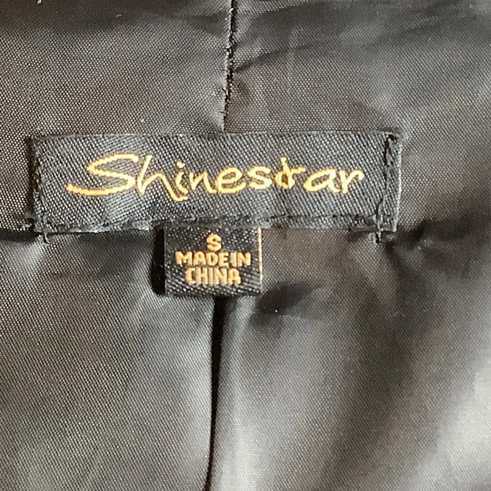 Vegan Black Leather Jacket Small Moto Faux Short Silver Accents